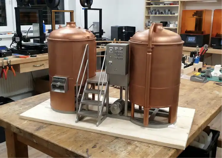 Zakázkový 3D tisk technologického modelu – pivovarská varna